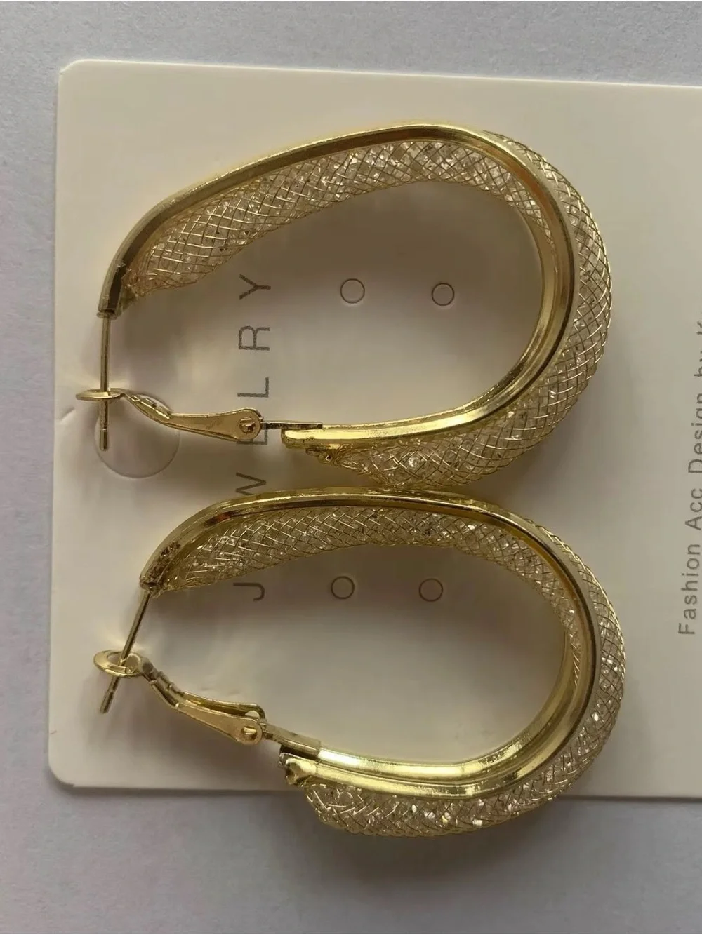 ** High-Quality Stainless Steel Gold Textured Double Hoop Earrings